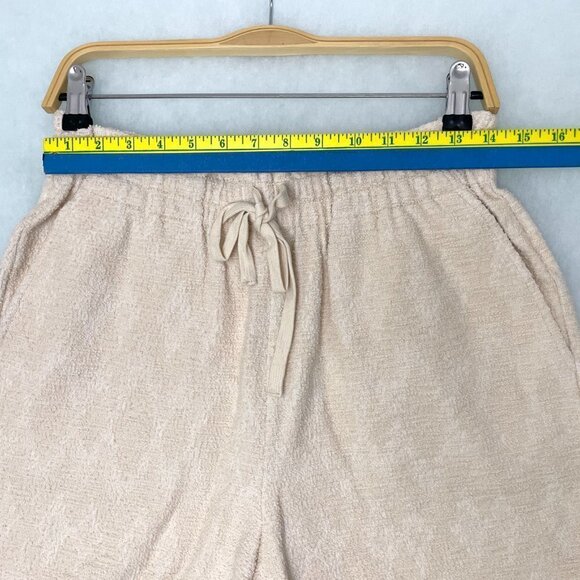 New Current Air Women's Ivory Blush Shorts Nubby Knit Drawstring Waist Medium - Picture 3 of 7